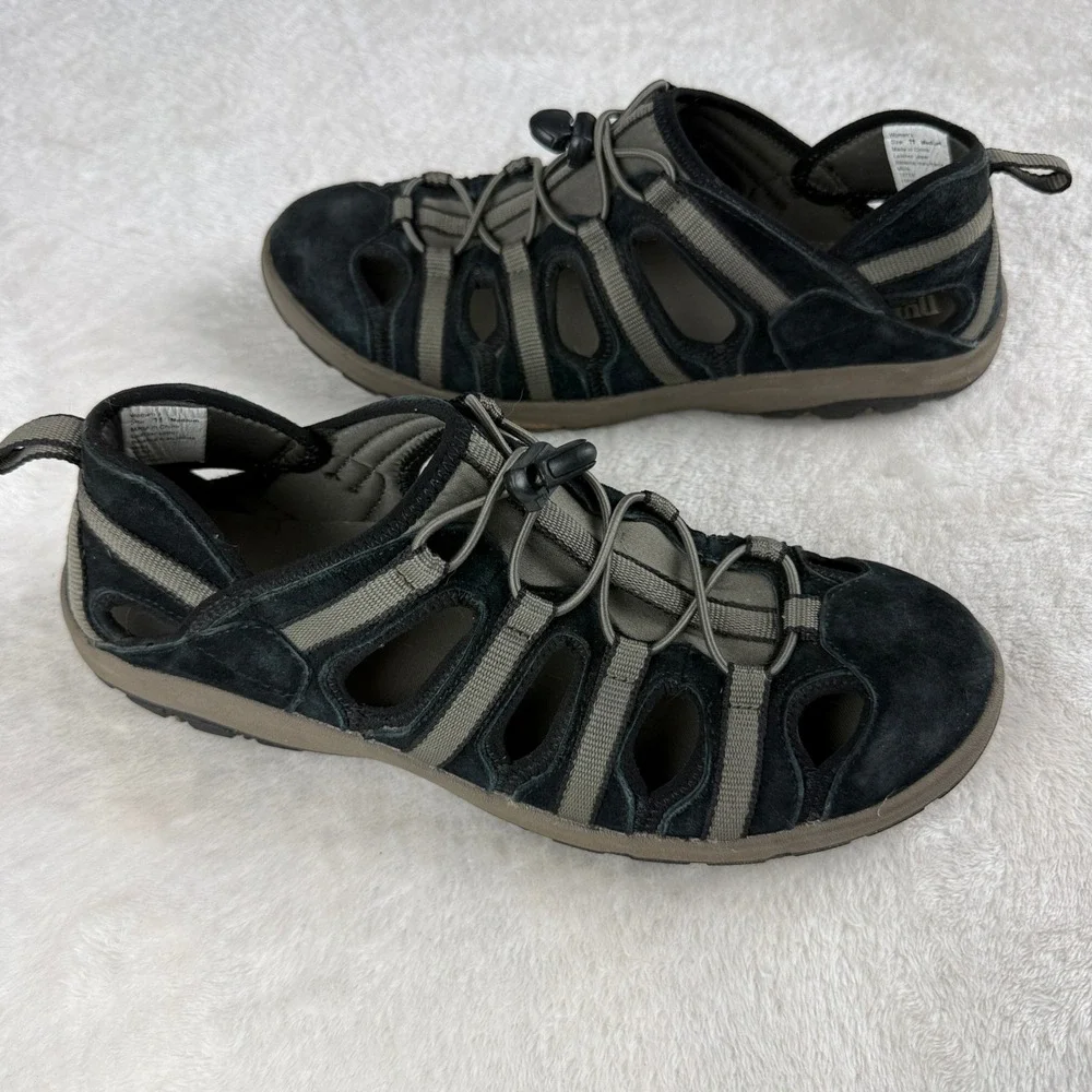 Duluth Trading Steel Creek Sandals‎ Women 11 Black Leather Outdoor Hiking Shoes